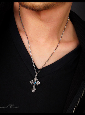 十字架项链纯银复古吊坠