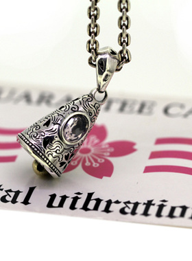 水晶纯银铃铛项链日韩风单吊坠