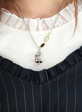 925银猫咪铃铛日韩风送女友吊坠