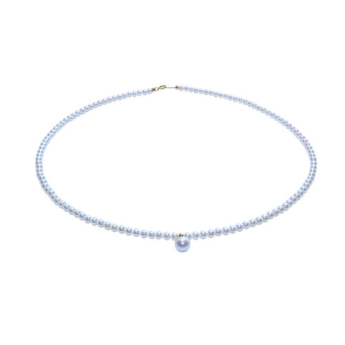 天然淡水小米珠珍珠项链18K黄金叠戴迷你Baby珠颈链轻奢锁骨正品 - 图3