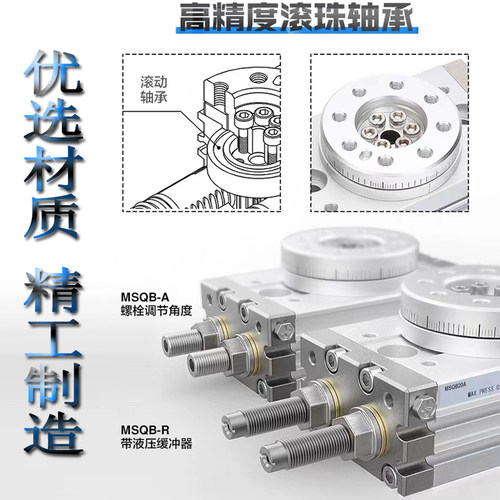 旋转摆动气缸MSQB-1A2A3A7A10A20A30A50A70A100A200A/R90/180/L23 - 图0
