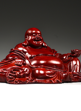 摆件玄关弥勒佛像花梨木