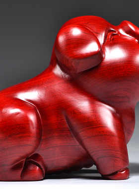 祝福客厅吉祥物生肖猪补角实木质