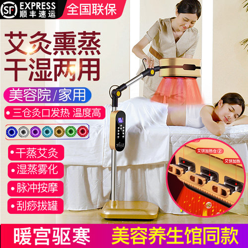 艾灸熏蒸仪器全身家用理疗灯美容院专用炙绒草无烟器具刮痧一体机 - 图0