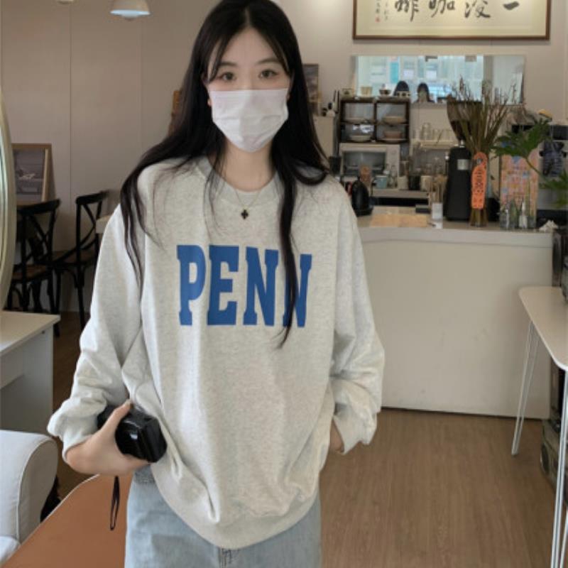 超火cec卫衣女春秋韩版oversize无帽薄款外套ins潮学生宽松上衣服 - 图0