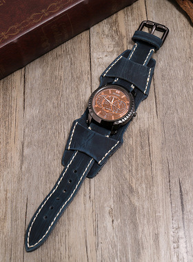 男士皮革手环手表欧美朋克手链