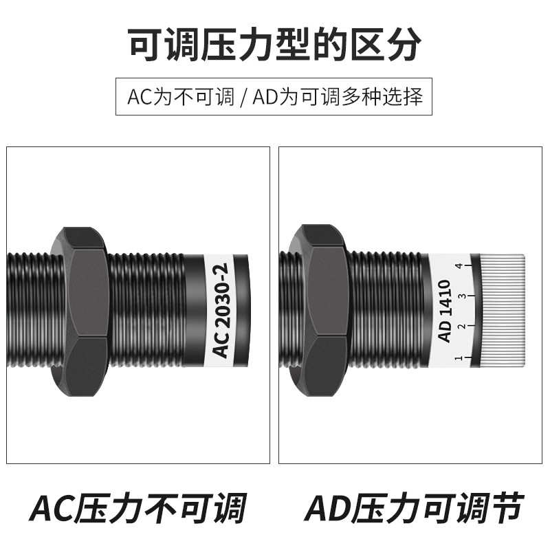 亚德客型液压油压缓冲器阻尼器机械手配件ac1416 ACA1007-1/1210 - 图2