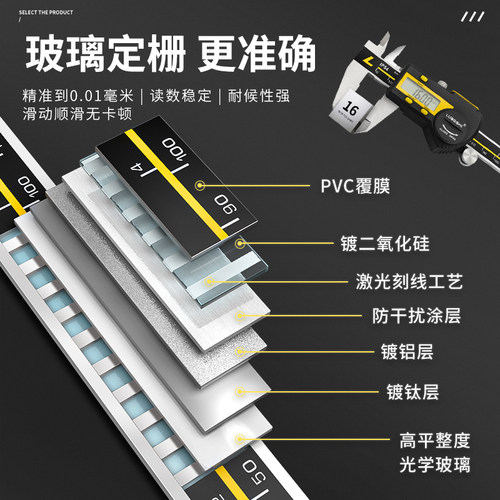 德国LUBOSHI游标卡尺带表高精度防水数显卡尺电子油标卡尺测量尺 - 图1
