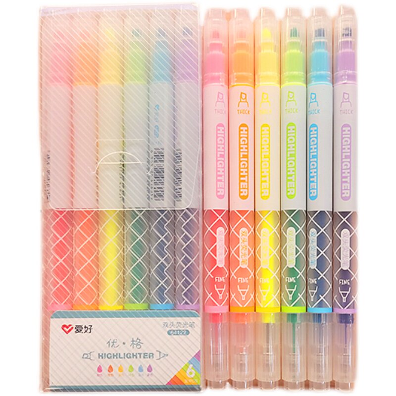 Hobby 6-color double-ended highlighter marker pen