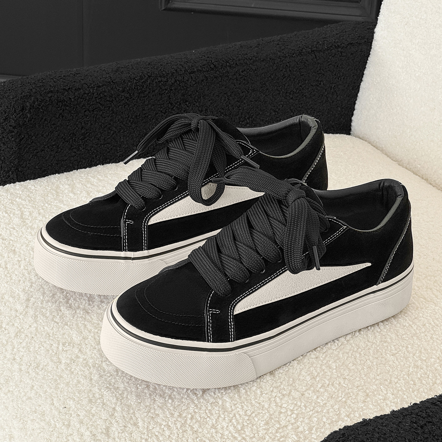 厚底板鞋男潮牌复古高街美式休闲鞋2026新款时尚潮流百搭青少年鞋,淘宝优惠券,粉丝福利购,淘宝优惠卷