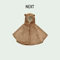 UK Next Autumn Winter Baby Cloister for Windproof Plus Suede Thickened male and female baby shawl with cap jacket
