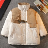 Пуховик для мальчиков, куртка, детский зимний комплект, подходит для подростков, коллекция 2022, детская одежда, увеличенная толщина, в западном стиле