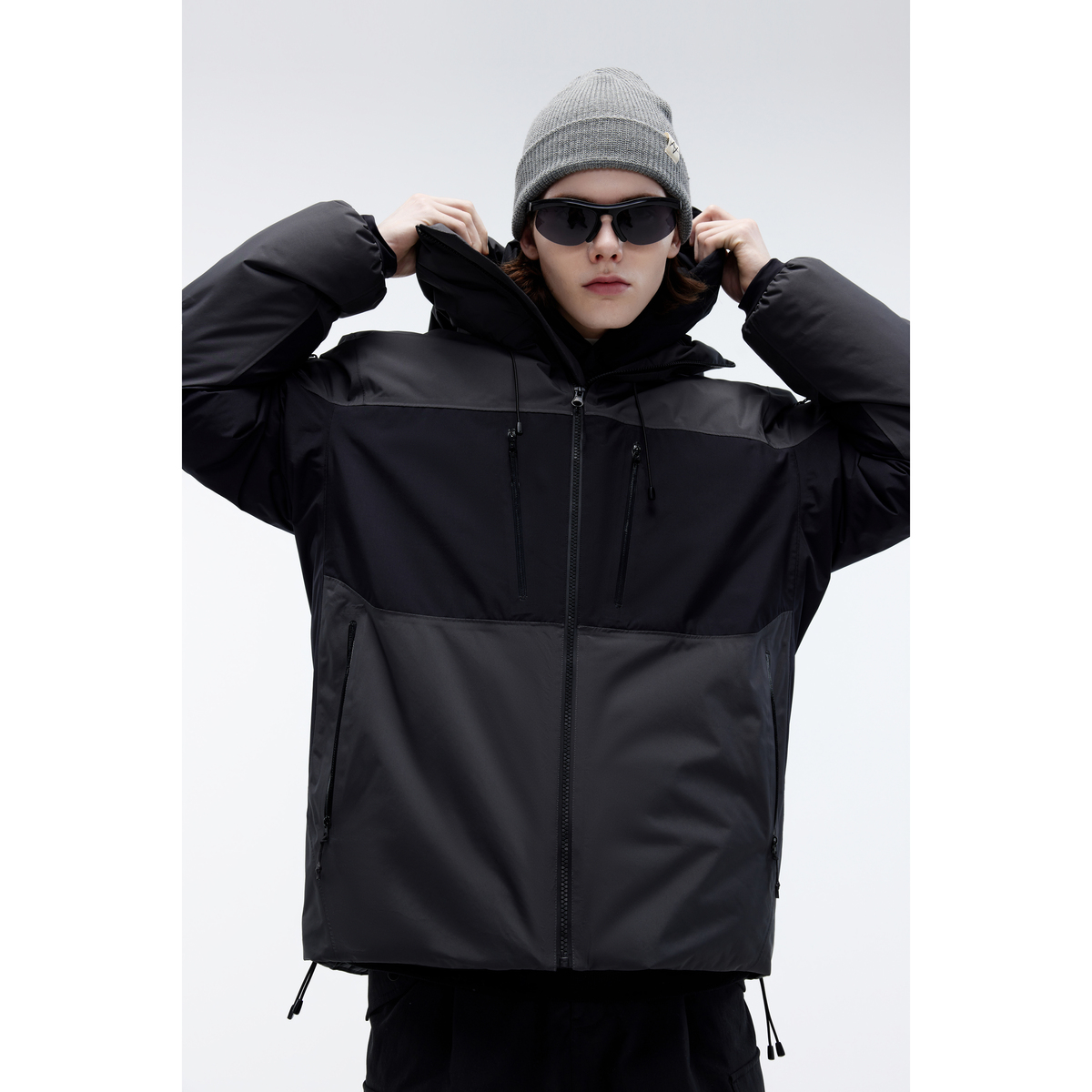 太平鸟男装 冬季新款撞色羽绒服外套B2ACD4405