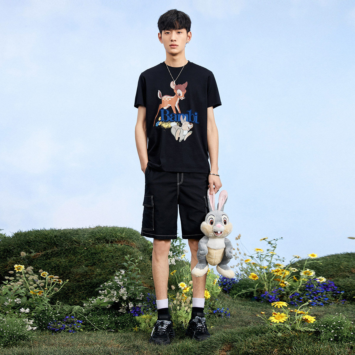 太平鸟男装奥莱小鹿斑比系列男t恤 太平鸟男装outlets店T恤