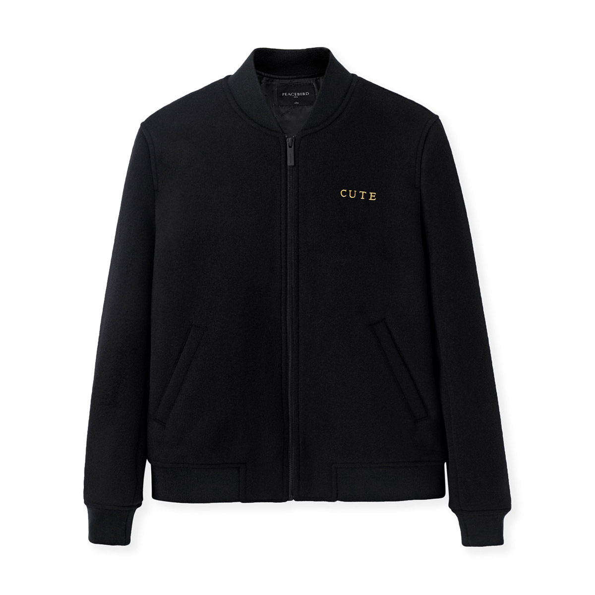 太平鸟奥莱男士棒球领毛呢厚夹克衫 太平鸟男装outlets店夹克