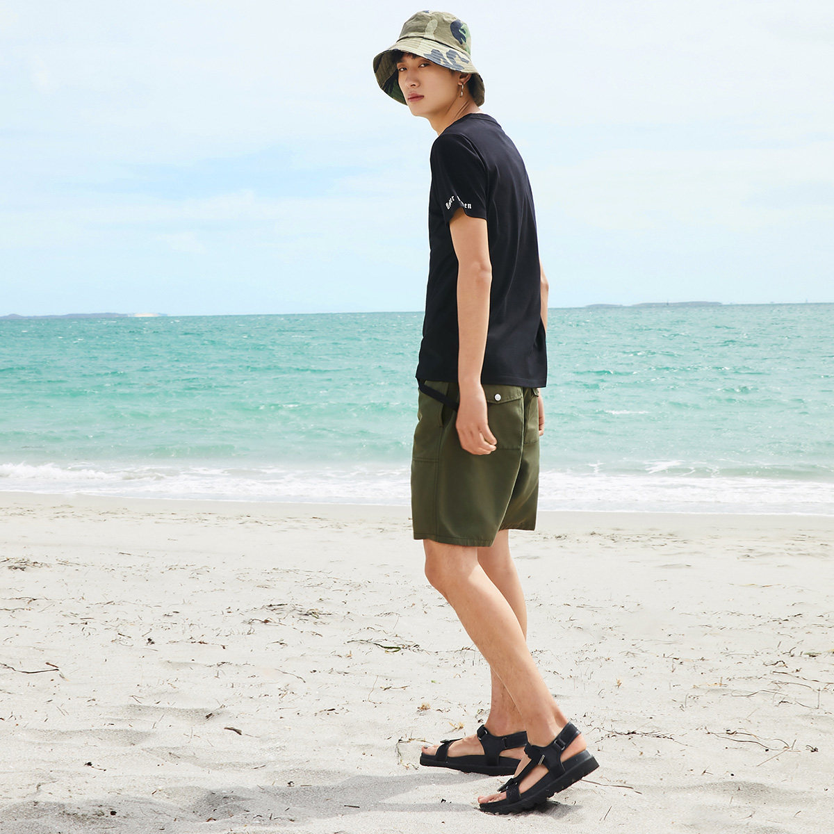 太平鸟男装工装大口袋潮夏季短裤 太平鸟男装outlets店休闲裤