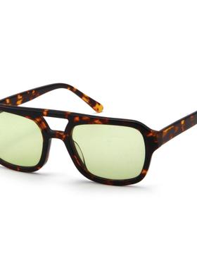 新欧美潮流大方双梁板材太阳眼镜女时尚街拍走秀墨镜sunglasses