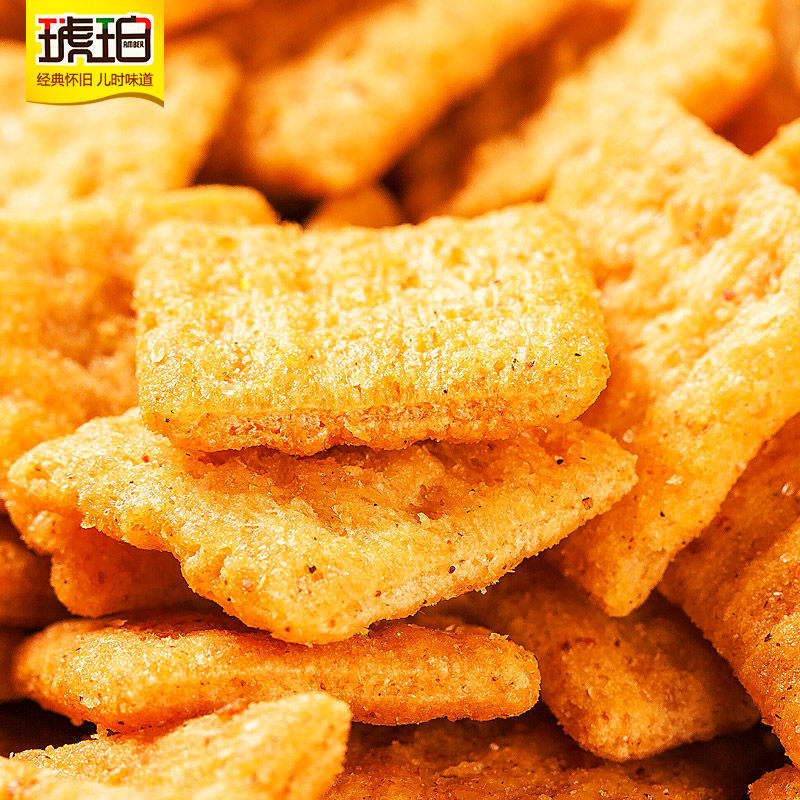 琥珀小米25gx5袋解馋小零食锅巴 慕古食品膨化食品