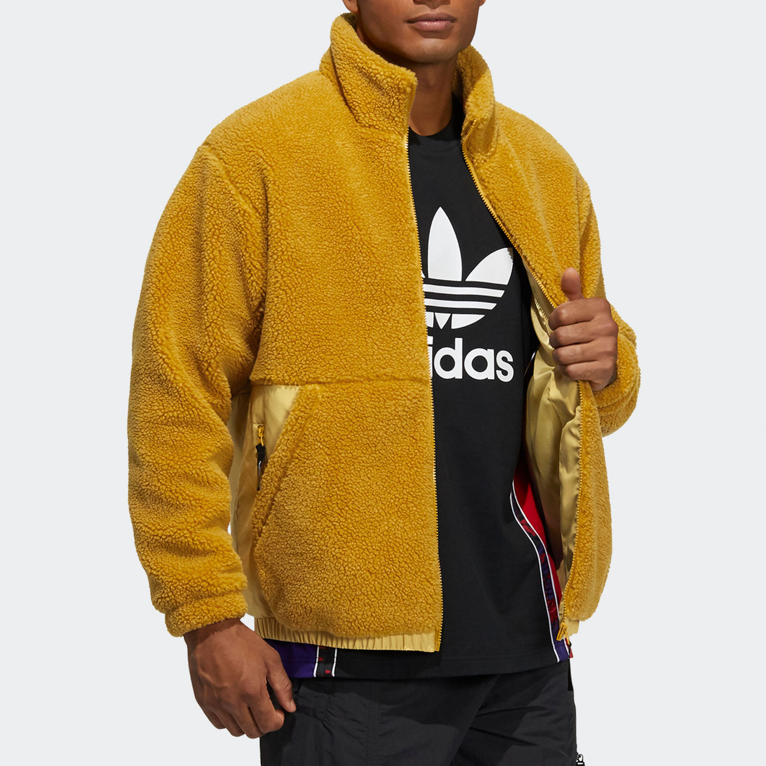 Adidas/阿迪达斯正品三叶草休闲男子时尚潮流加绒外套 HC0366 - 图1