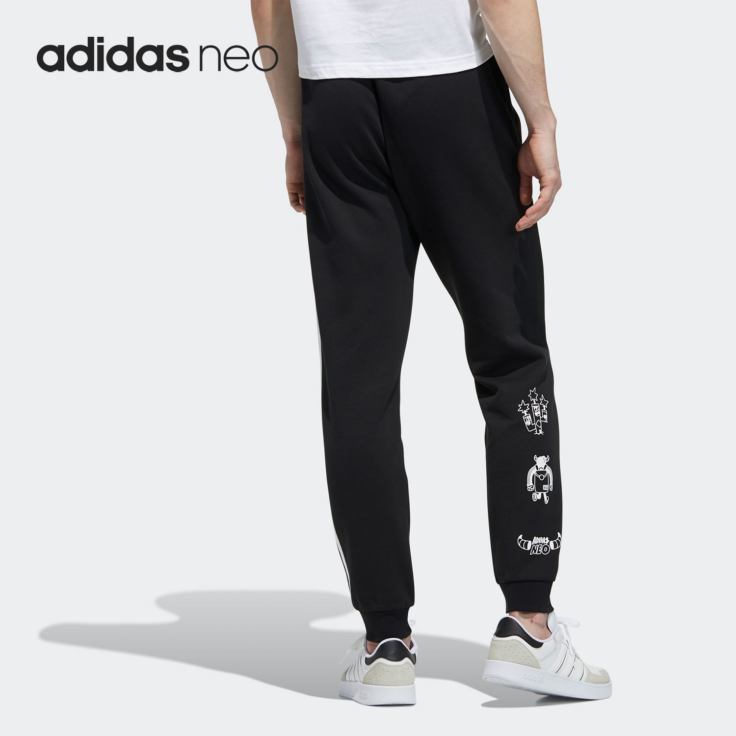 Adidas/阿迪达斯正品 NEO新款男子时尚休闲运动收口长裤 GL8079 - 图1