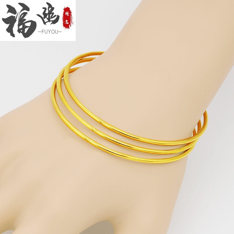 久不掉色越南女三生三世假沙金手镯 梦豪手镯