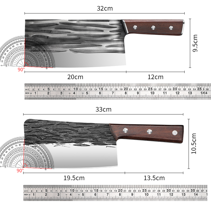 锻打菜刀家用锋利切片刀斩切两用刀具厨房专用碳钢刀切肉刀砍骨刀-图3