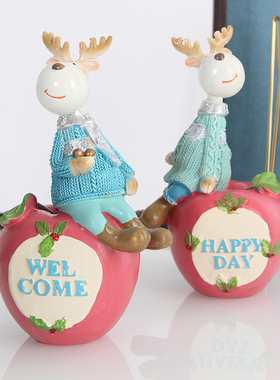 麋鹿摆件电视柜兔子新房工艺礼品