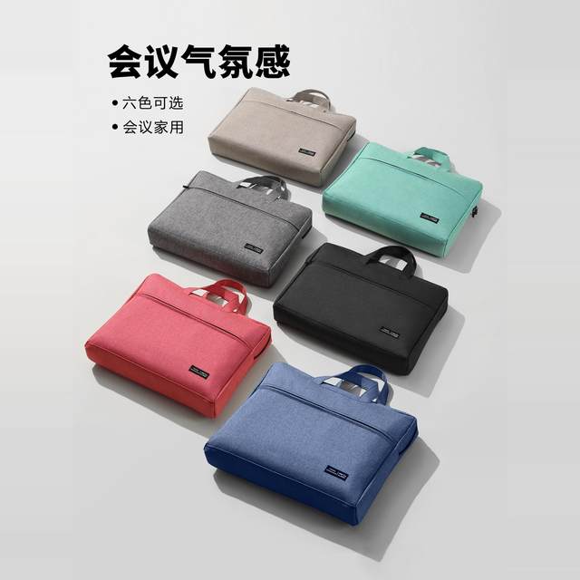 1819 black briefcase senior sense conference bag government waterproof lawyer men's handbag conference file bag zipper bag official document bag storage business office training class information custom LOGO