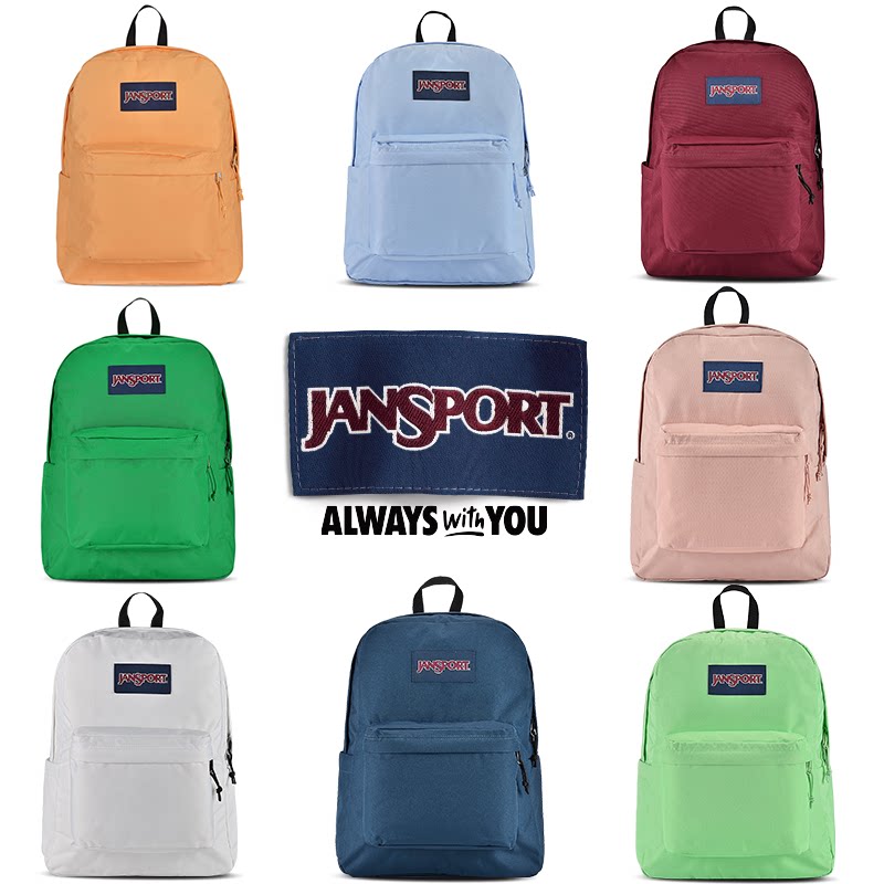 JanSport杰斯伯26新款高中大学生书包男士电脑背包女生旅游双肩包