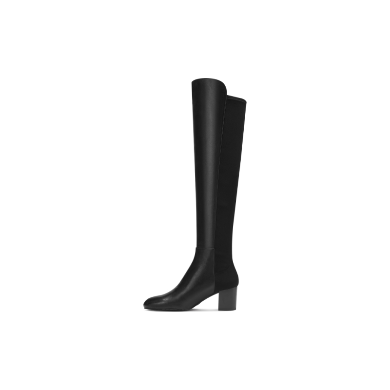 SW 5050 YULIANA BOOT 粗高跟拼接长筒靴套筒长靴瘦瘦靴女 - 图1