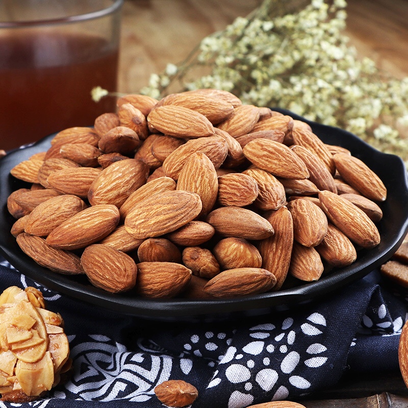 美国大杏仁扁桃仁坚果 Badam roasted almond RAW ALMONDS 1000g-图0