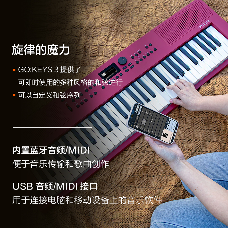 Roland罗兰 GOKEYS3音乐创作键盘电钢琴便携61键GO:KEYS 3电子琴 - 图2