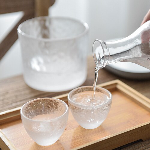 家用云雾玻璃小酒杯白酒杯酒壶酒盅小号一两一口杯烈酒杯酒具套装 - 图0