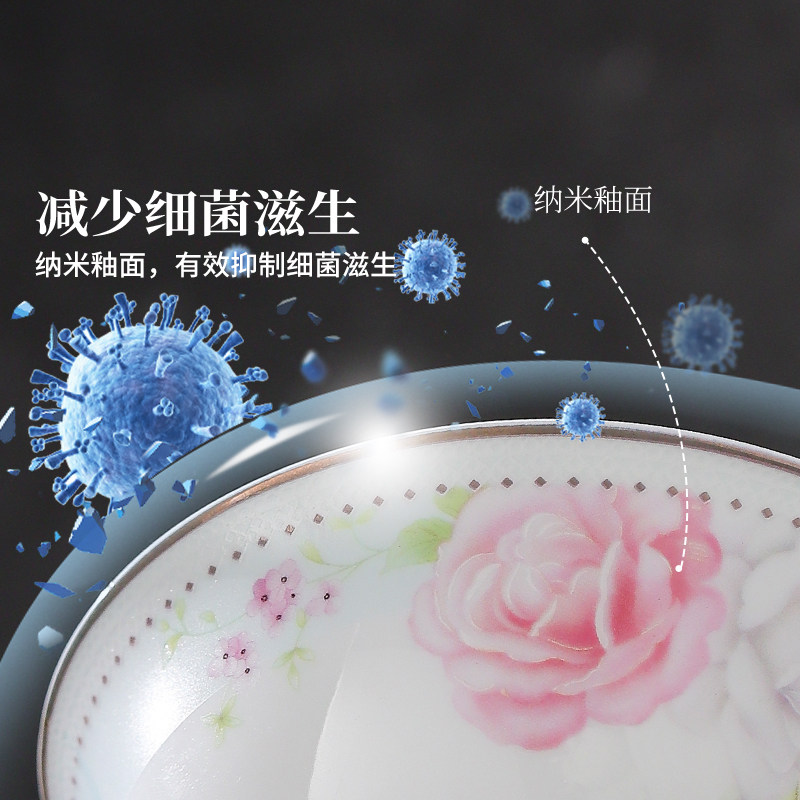 景德镇陶瓷饭碗家用餐具沙拉碗高档碗5英寸米饭碗乔迁搬家礼物,淘宝优惠券,粉丝福利购,淘宝优惠卷