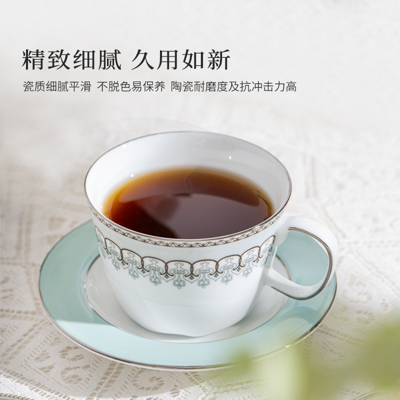 景德镇官方陶瓷釉中茶咖具套装轻奢下午红茶咖啡杯碟带盖壶组合 - 图2