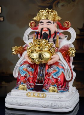 纯手工树脂财神招财镇宅摆件