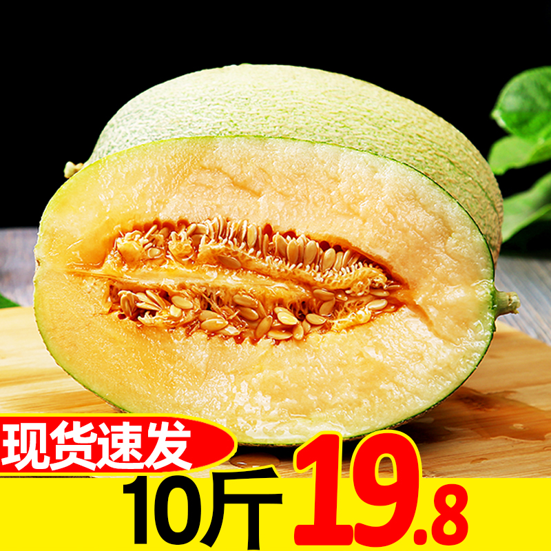喜多鲜旗舰店新疆哈密瓜10斤应季当季新鲜水果一箱整箱包邮香瓜网纹瓜甜瓜蜜瓜0