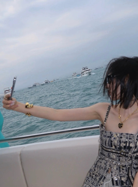 法式复古黑色珐琅爱心love五角星中长项链女新品百搭简约字母气质