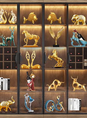 家居客厅酒柜装饰品摆件餐边柜子办公室桌面书房书柜现代高端组合