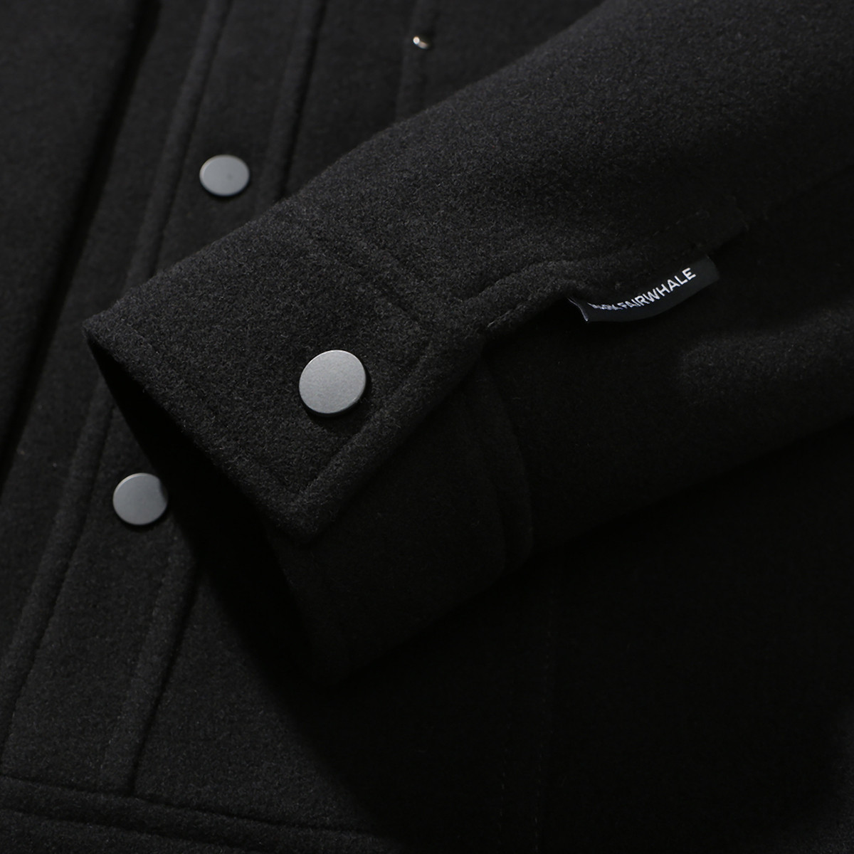 马克华菲春季新款羊毛呢夹克男士黑色时尚潮流短款纯色外套上衣男