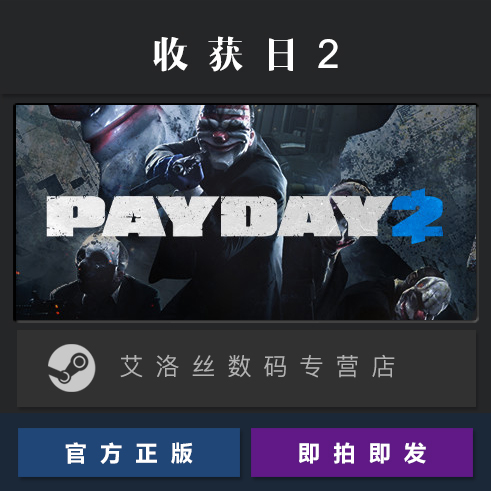 PC中文正版 steam平台国区联机游戏收获日2掠夺日2 PAYDAY 2激活码 Key-图0