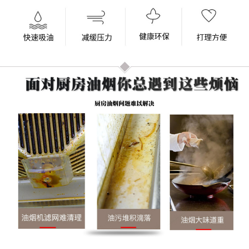 宜卡家居厨房油烟机吸油棉接油槽过滤网防油贴纸加厚可裁剪-图1