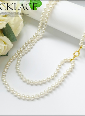 翠盈cuiying新品女士韩式优雅仿珍珠装饰品长款服饰项链L088