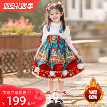 Christmas childrens clothing New Years theme clothes Lolita girl Princess Leia dress New Years Eve New Years birthday New Year Liandress