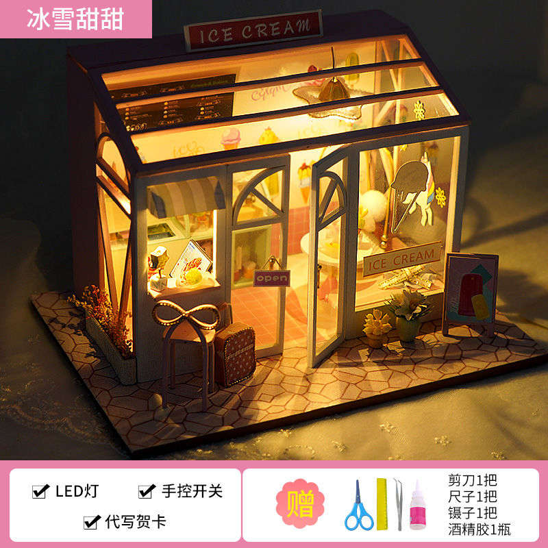 中国风diy小屋别墅手工制作房子模型古风建筑拼装创意生日礼物女-图2