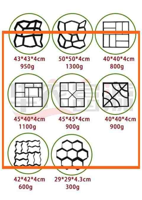 新款印花不规则40*40凉亭休闲亭小路庄园校园铺路模具50*50施工 - 图2