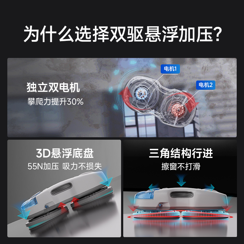 赫特C7小米AI变频擦窗机器人全自动家用擦玻璃神器自动清洁擦窗机