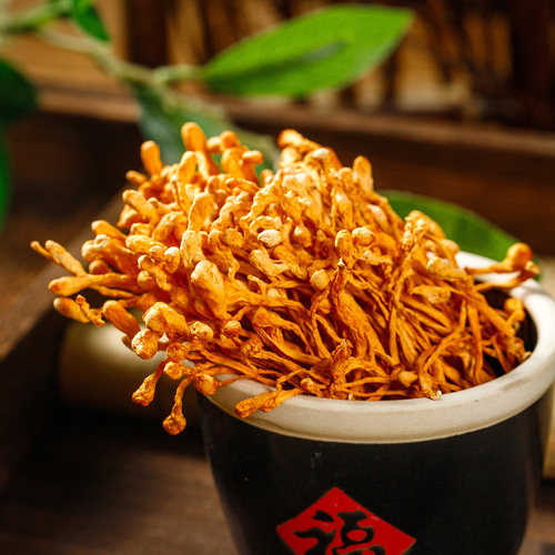 虫草花干货官方新鲜北金虫草蛹虫草菇羊肚菌旗舰店汤包非中药材 - 图0