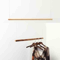Steel wire solid wood round pipe hanger clothing shop hanger display shelf shop window clothes rings roof hanger frame