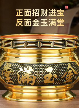 纯供奉黄铜合金香炉家用室内蜡烛台座香火烛台一体套装佛具用品